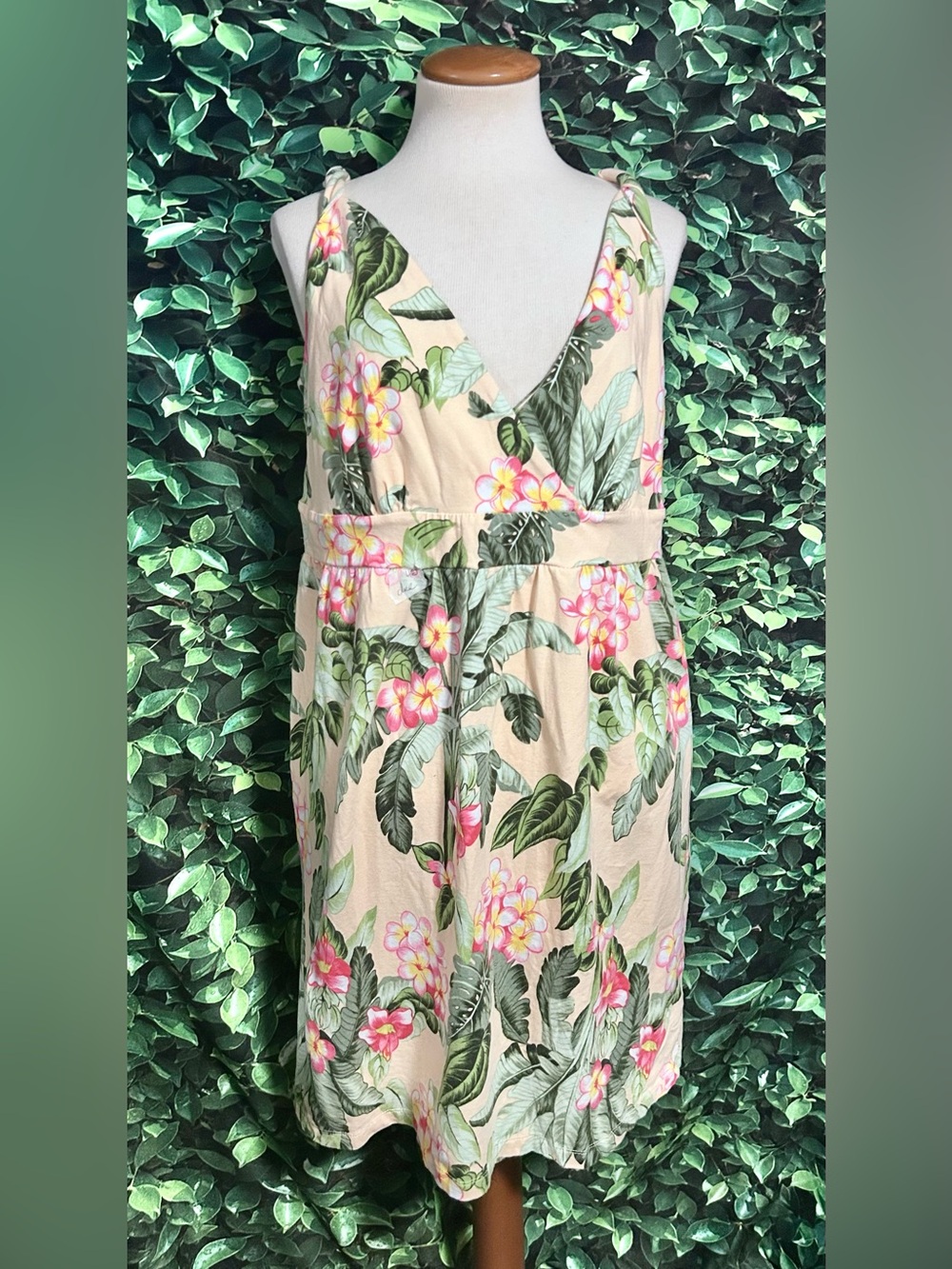 Caribbean Joe Tropical Cotton  Sundress Sleeveless Women’s Petite Large